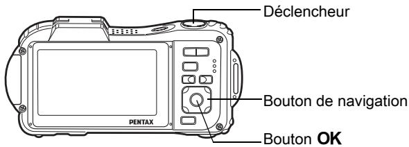 Déclencheur Bouton de navigation Bouton OK PENTAX