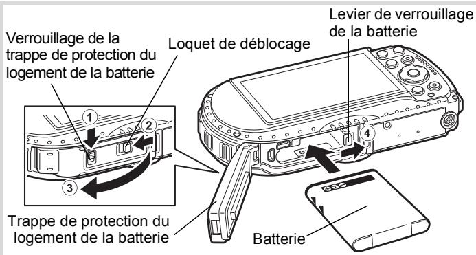 PENTAX OPTIO WG3-GPS - Installation de la batterie - 1