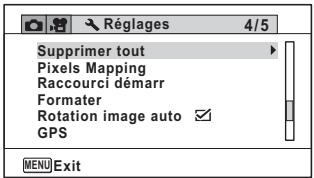 PENTAX OPTIO WG3-GPS - Utilisez le bouton de navigation (▲▼) pour sélectionner [Supprimer tout]. - 1