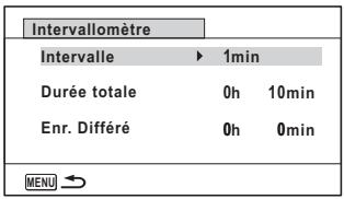 PENTAX OPTIO WG3-GPS - Définissez l'intervalle. - 1