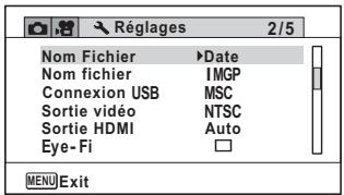 PENTAX OPTIO WG3-GPS - - Menu [ˌVidéo] - 3