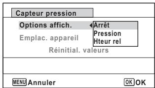 PENTAX OPTIO WG3-GPS - Configuration du type d'informations affichées (Options affich.) - 1