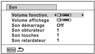 PENTAX OPTIO WG3-GPS - Changement des réglages sonores - 1