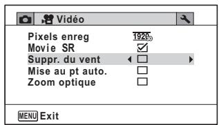PENTAX OPTIO WG3-GPS - Suppression du bruit du vent pendant l'enregistrement d'une séquence vidéo (Suppr. du vent) - 1
