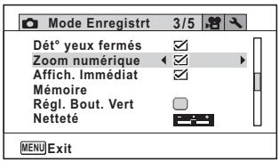 PENTAX OPTIO WG-4 - Utilisez le bouton de navigation (◀▶) pour basculer entre √ (Oui) et □ (Arrêt). - 1