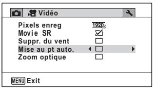 PENTAX OPTIO WG-4 - Ajustement permanent de la mise au point lors de l'enregistrement de séquences vidéo - 1
