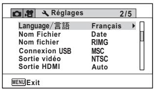 PENTAX OPTIO WG-4 - - Menu [ˌVidéo] - 3
