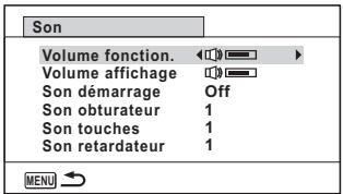 PENTAX OPTIO WG-4 - Changement des réglages sonores - 1