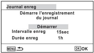 PENTAX OPTIO WG-4 - Enregistrer un journal selon un intervalle et une durée prédéfinis - 5