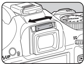 PENTAX KX - Regardez dans le viseur et faites glisser le levier de réglage dioptrique vers la gauche ou la droite. - 1