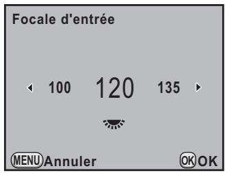 PENTAX KX - Utilisez le bouton de navigation (◀▶) ou la molette pour régler la focale. - 1