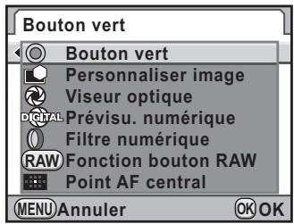 PENTAX KX - Sélectionnez [Bouton vert] dans le menu [Mode pr. de vue 4] et appuyez sur le bouton de navigation (▶). - 3