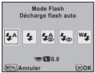 PENTAX KX - Sélectionnez un mode flash à l'aide du bouton de navigation (◀▶). - 1