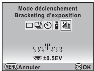 PENTAX KX - Sélectionnez (Bracketing d'exposition) à l'aide du bouton de navigation (◀▶). - 1