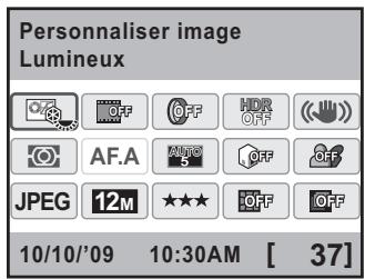 PENTAX KX - Utilisez le bouton de navigation (▲▼◀▶) pour sélectionner un élément dont vous souhaitez modifier le réglage. - 1