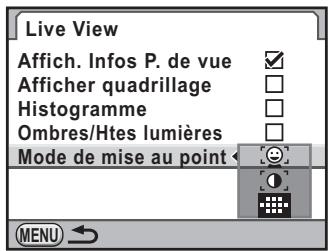 PENTAX KX - Réglage du mode Live View - 2