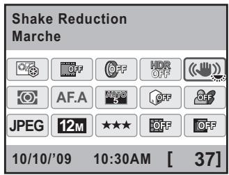 PENTAX KX - Utilisez le bouton de navigation (▲▼◀▶) pour sélectionner [Shake Reduction] puis appuyez sur le bouton OK. - 1