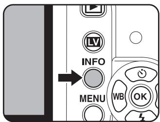 PENTAX KX - Vérifiez l'écran de contrôle LCD puis appuyez sur le bouton INFO. - 1