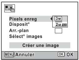 Pixels enreg 3M Disposit° 2M (100) Arr.-plan Select° images Créer une image MENU Annuler OK OK