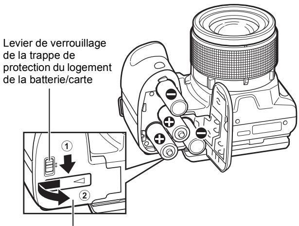 Levier de verrouillage de la trappe de protection du logement de la batterie/carte