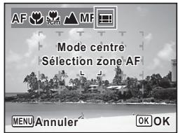 PENTAX X5 - Pour sélectionner une zone sur laquelle effectuer la mise au point (Sélection zone AF) - 1