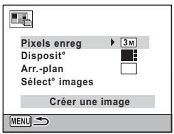 Pixels enreg ▶ 3M Disposit° Arr.-plan Sélect° images Créer une image MENU
