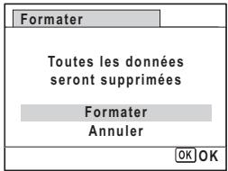 Formater Toutes les données seront supprimées Formater Annuler OK OK