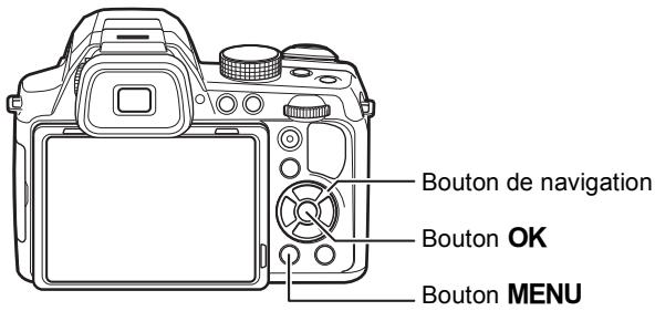 Bouton de navigation Bouton OK Bouton MENU