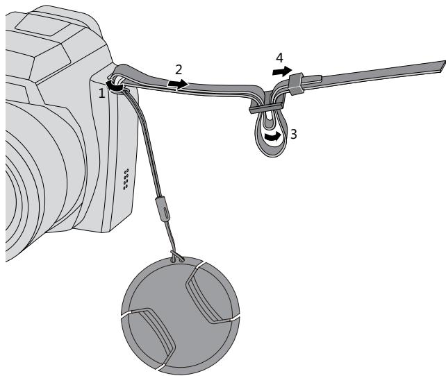 PENTAX XG1 - Installes la le capuchon de l'objet et la sangle - 1