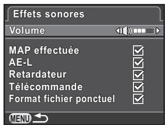 PENTAX K-01 - Réglage des effets sonores - 1