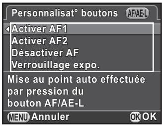 PENTAX K-01 - Réglage du AF/AE-L fonctionnement du bouton - 1