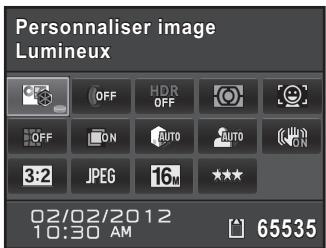 PENTAX K-01 - Utilisez le bouton de navigation (▲▼◀▶) pour sélectionner un élément dont vous souhaitez modifier le réglage. - 1