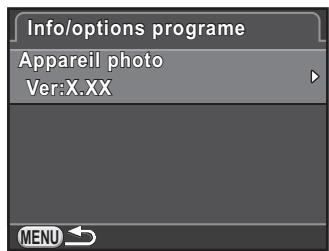 PENTAX K-01 - Vérifier les informations de version de l'appareil - 2