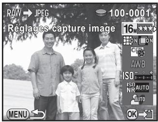 PENTAX K-01 - Utilisez le bouton de navigation (▲▼) pour choisir un paramètre que vous souhaitez modifier. - 1