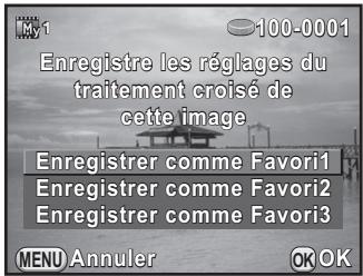 PENTAX K-01 - Enregistrement des réglages du traitement croisé d'une image capturée - 1