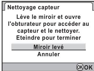 PENTAX K-5 - Sélectionnez [Nettoyage capteur] dans le menu [Préférences 4] et appuyez sur le bouton de navigation (▶). - 1