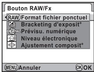PENTAX K-5 - Utilisez le bouton de navigation ( ) pour selectionner [Format fichier ponctuel] puis appuyez sur le bouton OK. - 1