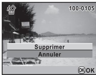 PENTAX K-5 - Utilisez le bouton de navigation ( ) pour selectionner [Supprimer]. - 1