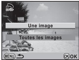 PENTAX K-5 - Appuyez sur le bouton de navigation ( ) pour selectionner [Une image] ou [Toutes les images] puis appuyez sur le bouton OK. - 1