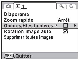 PENTAX K-5 - Réglage du mode d'affichage de la lecture - 2
