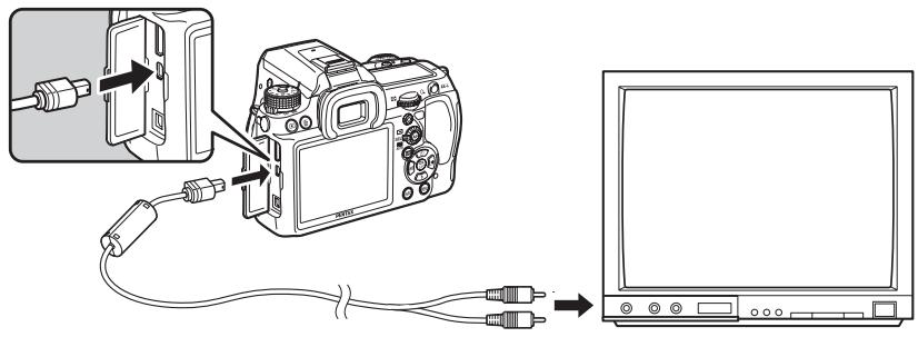 PENTAX K-5 - Branchement de l'appareil sur une prise d'entrée video - 1
