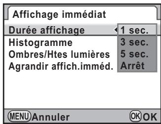PENTAX K-5 - Réglage de l'affichage pour l'affichage immédiat - 1
