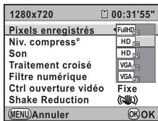 PENTAX K-5 - Changement des réglages des séquences video - 1