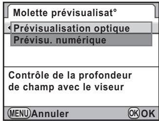 PENTAX K-5 - Sélection de la méthode de prévisualisation - 1