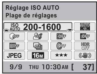 PENTAX K-5 - Utilisez le bouton de navigation ( ) pour selectionner un élément dont vous souhaitez modifier le réglage. - 1