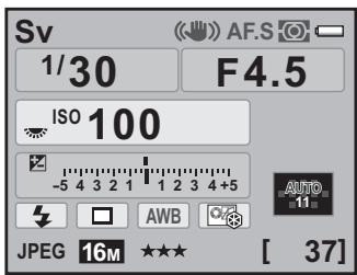 PENTAX K-5 - Tournez la molette arrête ( ) pour ajuster la sensibilité. - 2