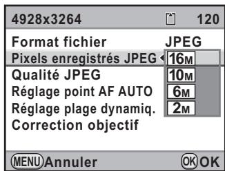 PENTAX K-5 - Réglage des pixels enregistrrés JPEG - 1