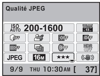 PENTAX K-5 - Utilisez la molette avant ( ) ou arrête ( ) pour modifier le réglage. - 1