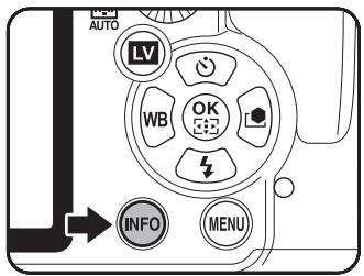 PENTAX K-5 II - Contrôlez l'écran de contrôle LCD puis appuyez sur le bouton INFO. - 1