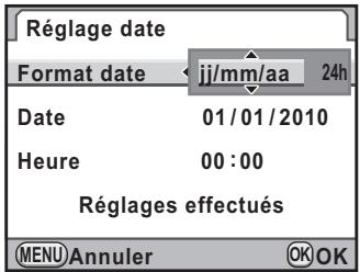 PENTAX K-5 II - Utilisez le bouton de navigation (▲▼) pour choisir le format de date. - 1